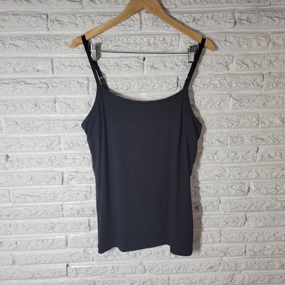 Terra Sky Women Top 1X Plus Camisole Adjustable Spaghetti Strap Black BLA17E - Picture 1 of 8